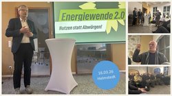 Collage mit Fotos von der Podiumsdiskussion mit Sven Giegold